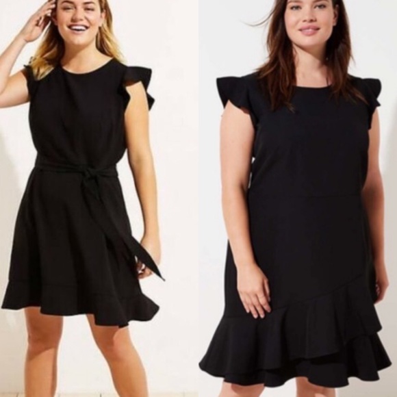 LOFT Dresses & Skirts - NWT loft plus 20 ruffle lbd little black dress plus size 0154